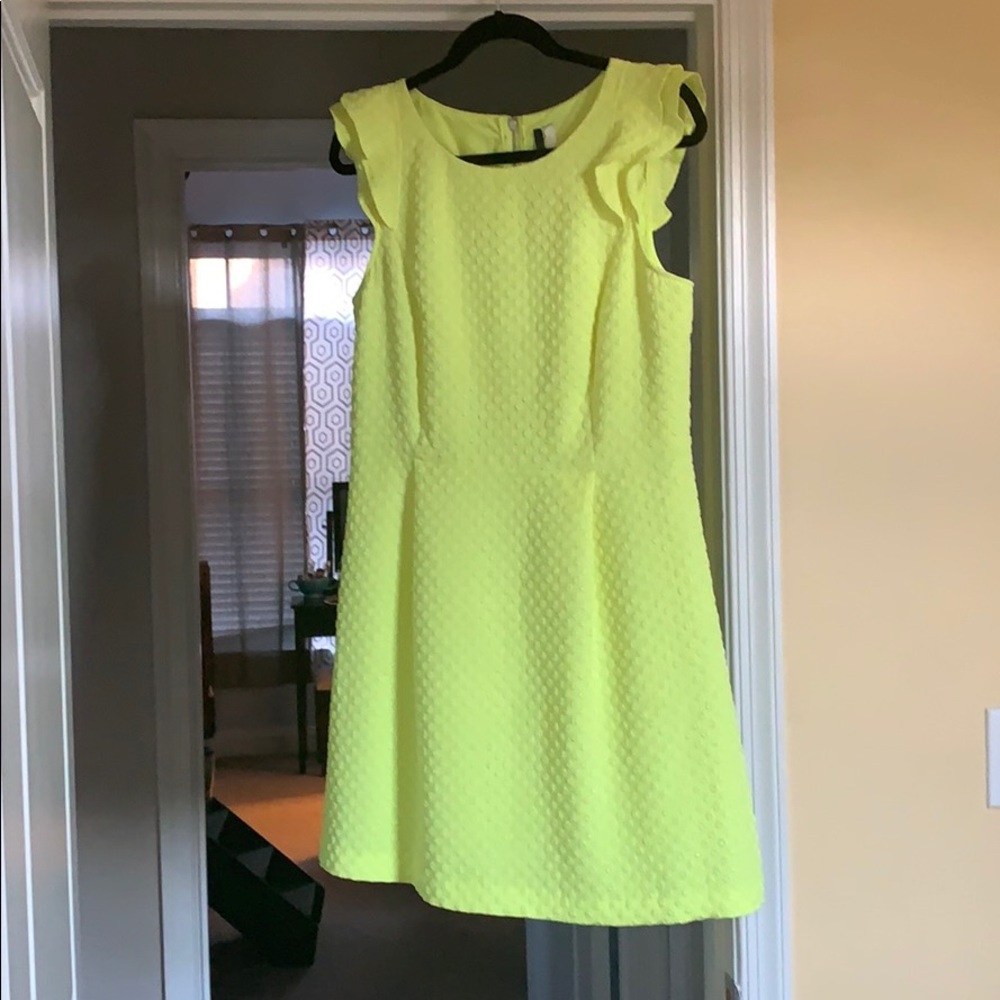 Like NEW Kensie Neon Yellow Dress- size L